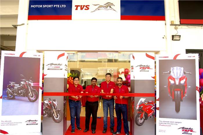 TVS launches Apache RR 310, RTR range in Singapore.